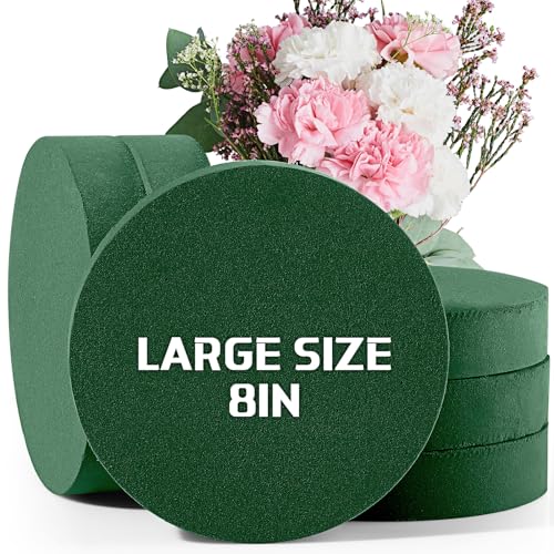 12 Pieces Round Floral Foam Wet Green Flower Foam DIY Flower Arrangement Kit for Aisle Wedding Party Decoration