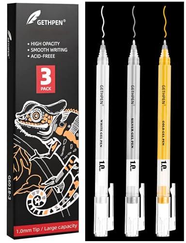 White Gold Silver Gel Pens