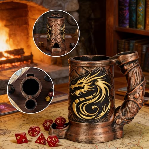 Dice Tower Mug DND Dice Roller Tower with 7 PCS Dice Set