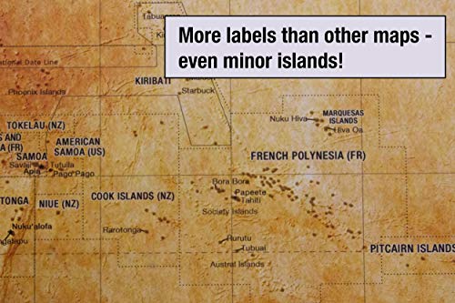 Laminated World Pioneer Map Poster