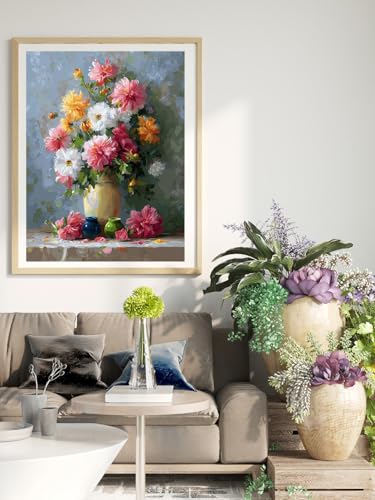 14 ct Counted Cross Stitch Kits for Adults Flowers Cross Stitch Patterns Stamped Printed Cross Stitch Kits