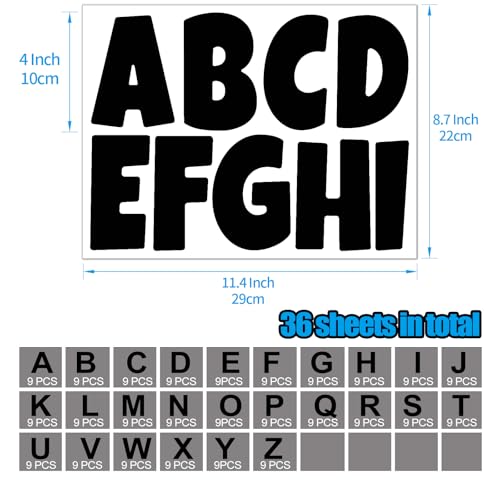 Letter Stickers 351 Pieces 4 Inch Bulletin Board Letters Alphabet Cutout Letter for Bulletin Board Display Home Classroom School Decor (351 Count)