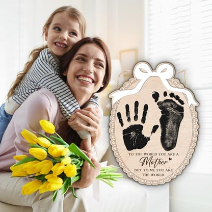 DIY Mothers Day Handprint Craft Wooden Hanging Sign