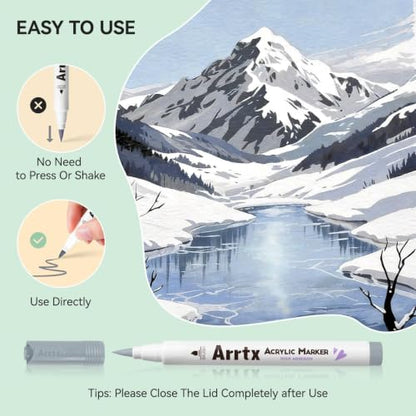 30 Gray Tone Acrylic Paint Markers