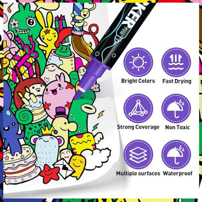 48 Colors Acrylic Paint Markers Set (48 Count)