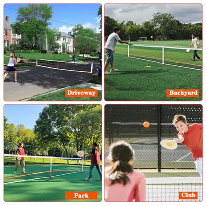 Portable Pickleball Net Set with 4 Paddles for Driveway (4 Count)