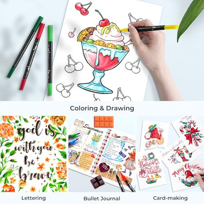 Adult Coloring Book Markers 160 Color Dual Tip Water (160 Count)