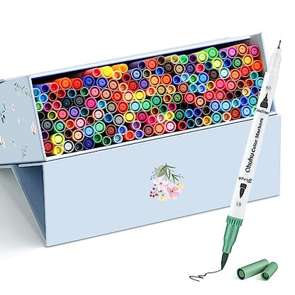 Adult Coloring Book Markers 160 Color Dual Tip Water (160 Count)