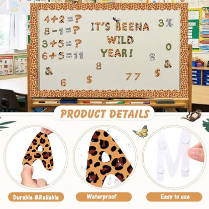 221 Pcs Safari Animal Bulletin Board Letters for Classroom Wall (221 Count)