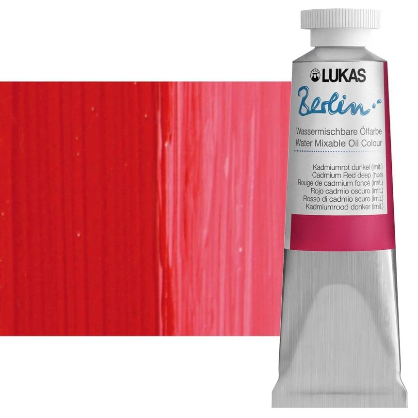 Berlin Pro Artists Water Mixable Oil Paint 37 ml Tube Cadmium Red Deep Hue
