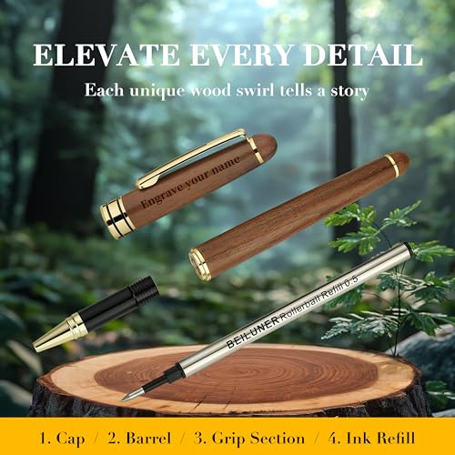 Luxury Personalized Wood Ballpoint Pen Writing Set