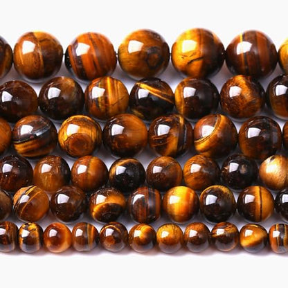10MM Natural Iron Yellow Tiger Eye Stone Energy Healing Beads Round Loose Beads for Jewelry Making Bracelet 36pcs Strands 16"