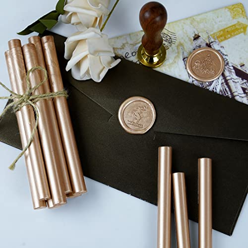 Champagne Gold Seal Wax Sticks for Large Glue Gun (12 Count)