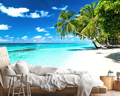 Palm Tree Wall Mural Tropic Paradise Beach Seascape Murals (56.25 Sq Ft)
