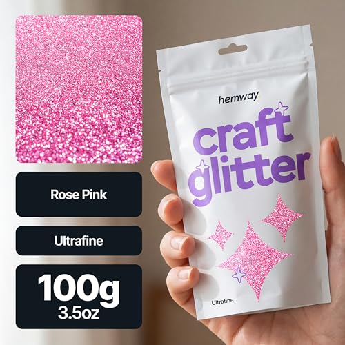 Craft Glitter Rose Pink 100g Ultrafine Glitter (100 grams)