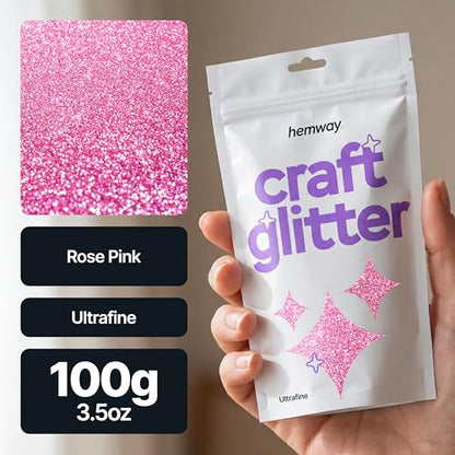 Craft Glitter Rose Pink 100g Ultrafine Glitter (100 grams)