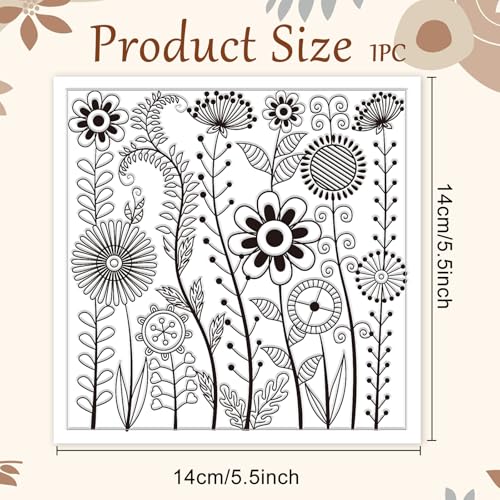 Abstract Wildflowers Polymer Clay Texture Sheets Geometric Flowers Silicone Stamp Clay Texture Mat Modeling Pattern Pad Texture Sheets for Jewelry and Clay Earrings Tools