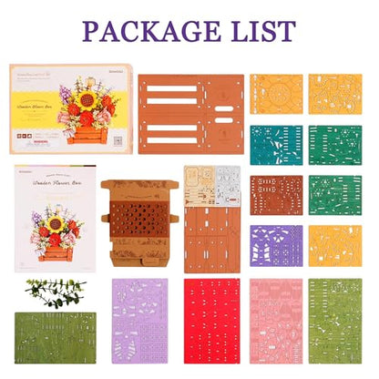 3D Wooden Flower Puzzle for Adults