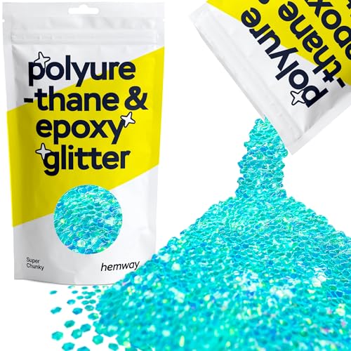 Resin Glitter Fluorescent Blue 100g Super Chunky (3.5 Ounce)