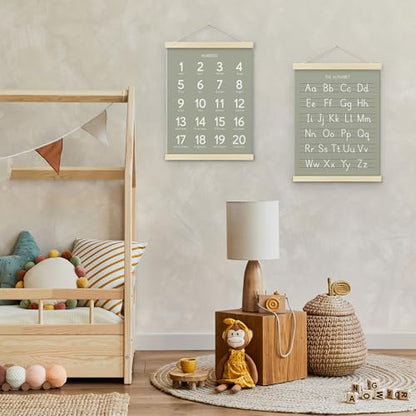 Numbers alphabet poster for Nursery Toddlers (2 Count)