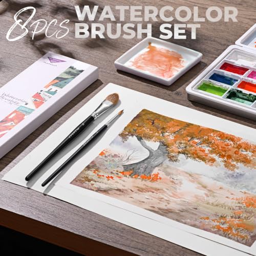 Watercolor Brushes Professional (8 Count)