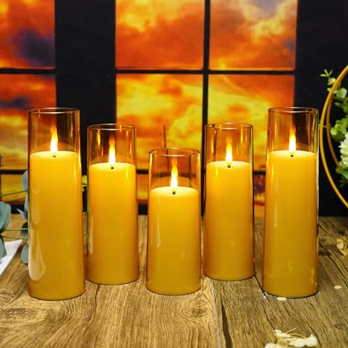 Flickering Flameless Candles Battery Operated with Remote and 2 (9 Count)