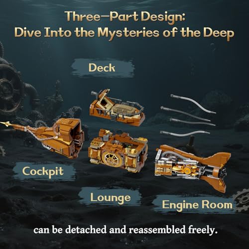 Steampunk Nautilus Submarine Building Set for Adults