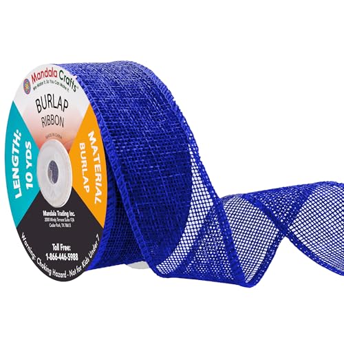 1 1 2 Inch Wide Royal Blue Burlap Ribbon for Crafts (120 Foot)