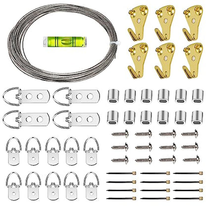Picture Wire Hanging Kit Supports Up to 40lbs for Painting Frame Mirror