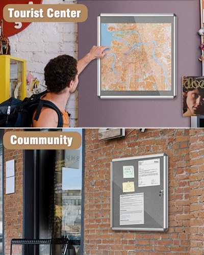 28"x26" Enclosed Bulletin Board