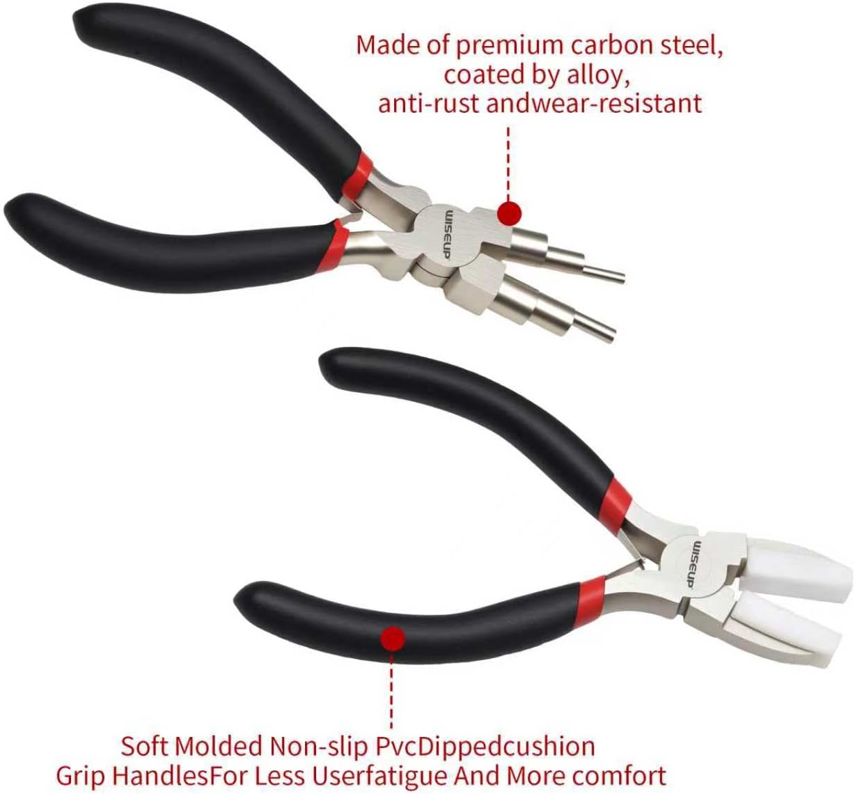 WISEUP Jewelry Pliers Set - 6 in 1 Bail Making Plier, Making Nylon Plier for Jewelry DIY Craft，Repair & Wire Wrapping，jewelry making tools - Crafty Corner