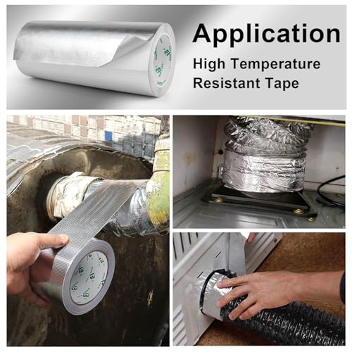 Adhesive Aluminum Foil Heat Shield Tape 10inch x 66ft Barrier (66 Foot)