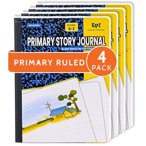 4 Pack EPI Primary Ruled Composition Notebook Black (4 Count)