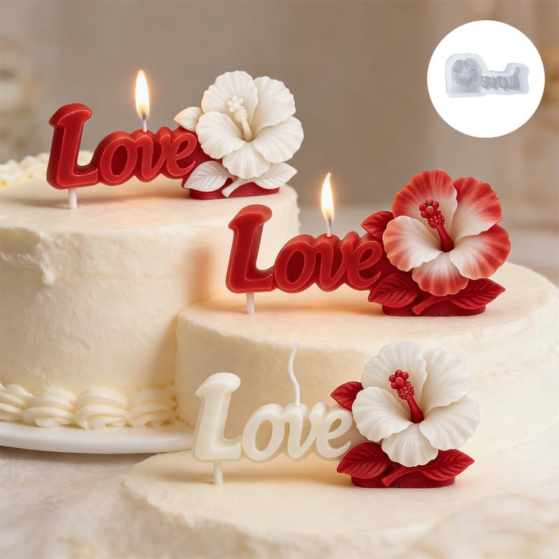 3D Flower Love Resin Molds for Candle Making