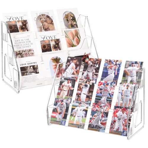2 Pack Upgraded 3 Tier Acrylic Card Display Stand