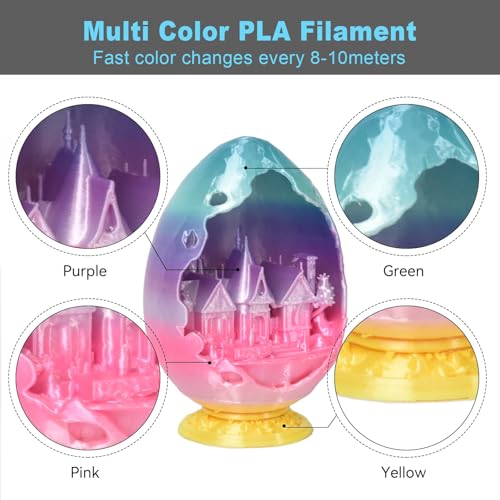 Silk Rainbow PLA 3D Printer Filament (35.274 Ounce)