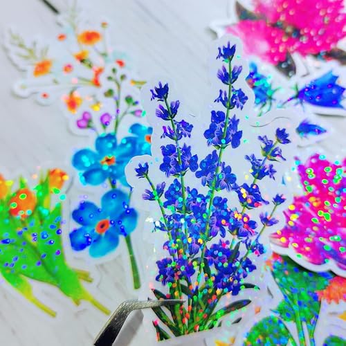 36 Sheets Glitter Holographic Sticker Paper Clear Self (36 Count)