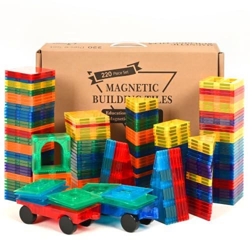 220Pcs Magnetic Tiles Magnetic 3D Building Blocks Set (220 Count)
