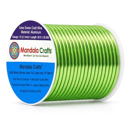 12 Gauge Lime Green Anodized Aluminum Craft Wire