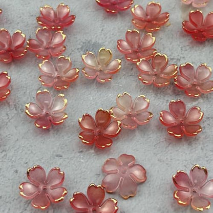 100pcs Acrylic Flower Beads (100 Count)
