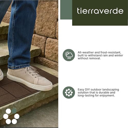 4 Pack 24”x10” Fake Cobblestone Rubber Stair Treads