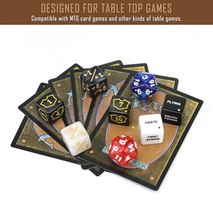 62PCS MTG Dice Counters Bulk Ability Keywords MTG Tokens Shield Life Counter Dice Set for Magic Card Accessories