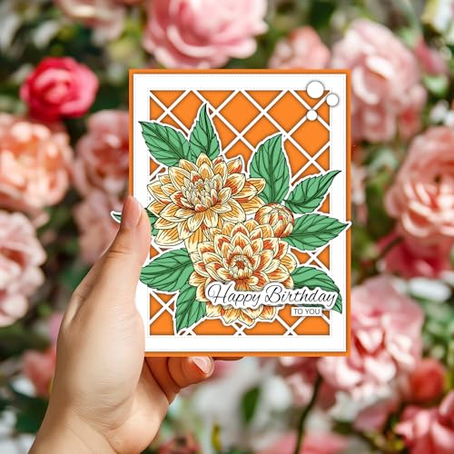 Dahlia Flower Stamps & Dies & Layering Coloring Stencil Set (3 Count)