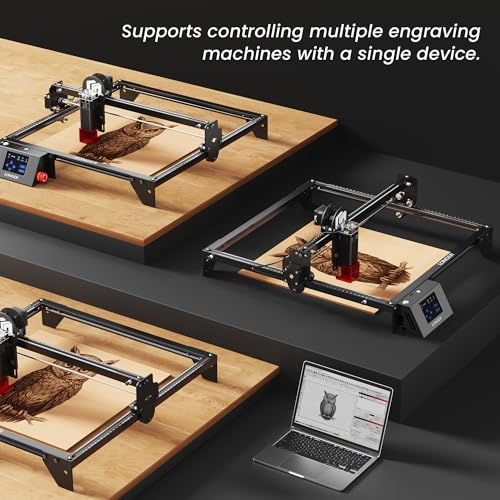 Laser Engraver Ray5 10000mW Engraver Machine DIY CNC Laser Cutter Tool for Metal Glass Wood Working Area 15.7 "x15.7" with Air Assist Rotary Roller Kit Laser