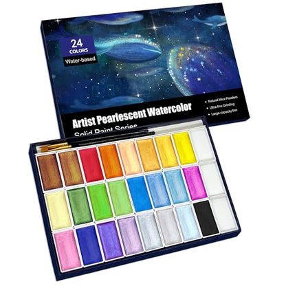 6ML Shimmer Watercolor Paint Set (24 Count)