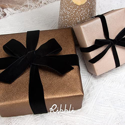 Polyester Black Velvet Ribbon (30 Foot)