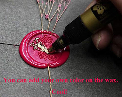 Vintage Santa Claus Monogram Wedding Wax Seal Stamp Melting Spoon Wax Stick Candle Christmas Gift Box kit Invitation Christmas Gift Wrap Custom Logo Text Design Sealing Wax Seal Stamp Set