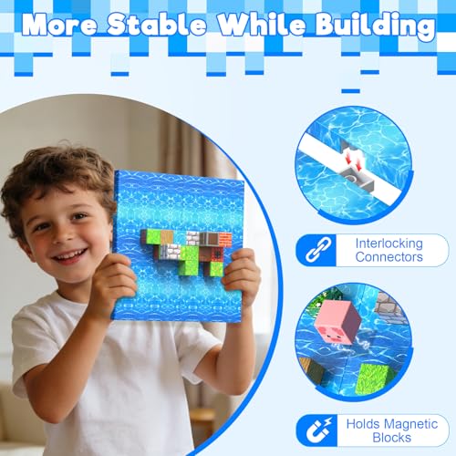 4PCS 4" x 4" Magnetic Building Block Base Plates for Kids