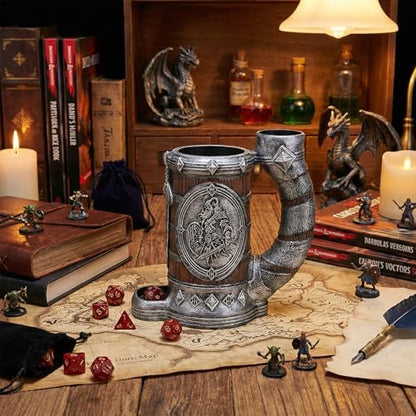 Dice Tower Mug DND Dice Rolling Tower with 7 PCS Dice Set