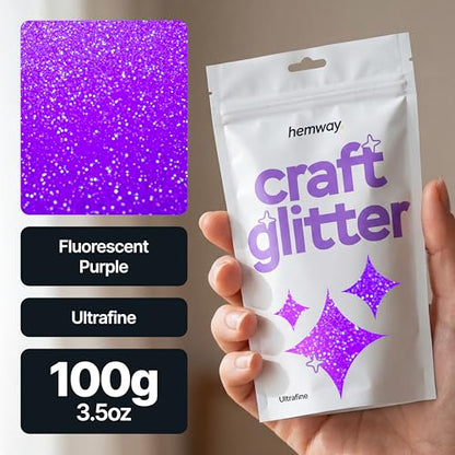Craft Glitter Fluorescent Purple 100g Ultrafine Glitter (3.5274 Ounce)